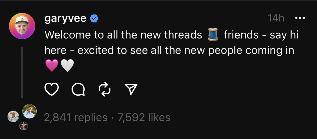 garyvee on threads app