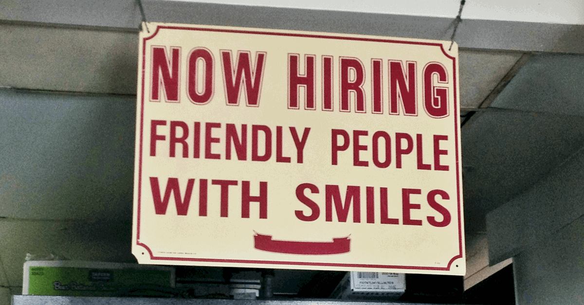 Now hiring sign