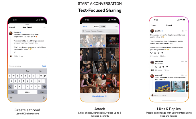 starting a conversation on threads